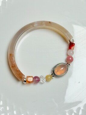 Sakura Agate Bracelet One of a Kind Art Jewelry